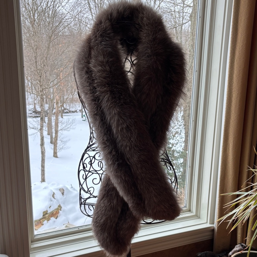 Luxurious Brown FOX Fur Scarf
